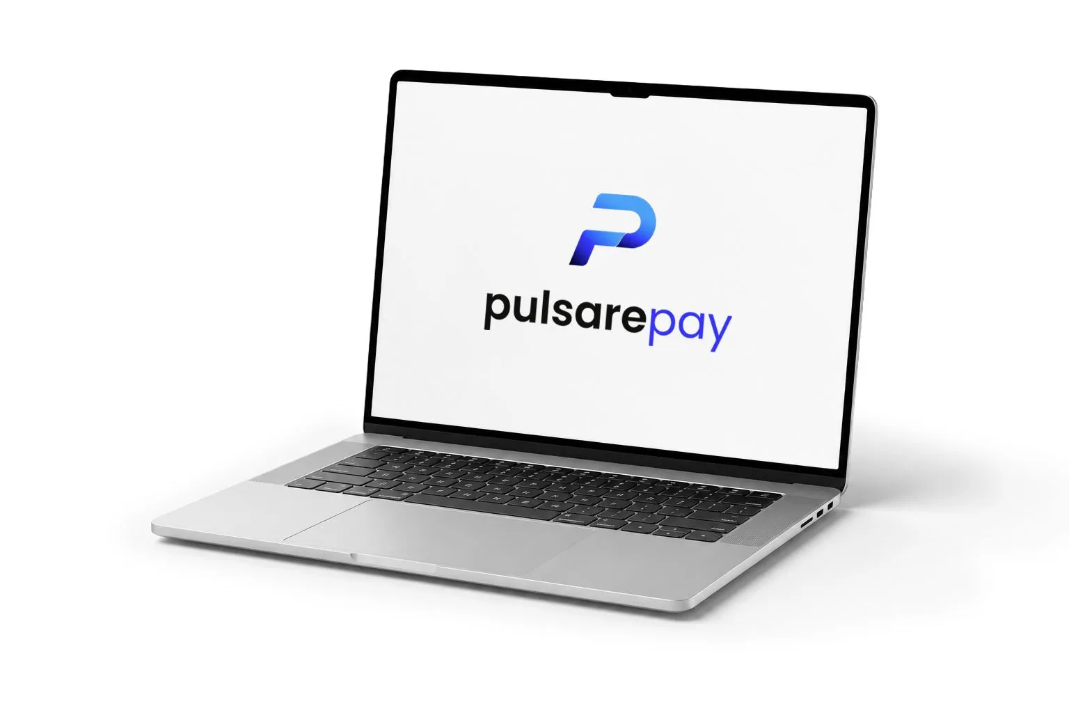 A laptop showing the Pulsare Pay logo